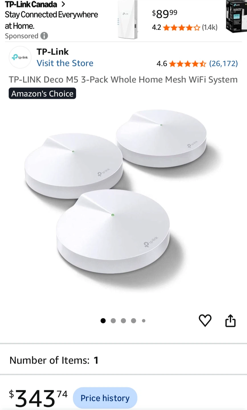 NEW TP-LINK Deco M5 AC1300 Whole Home Mesh Wi-Fi System - photo 2