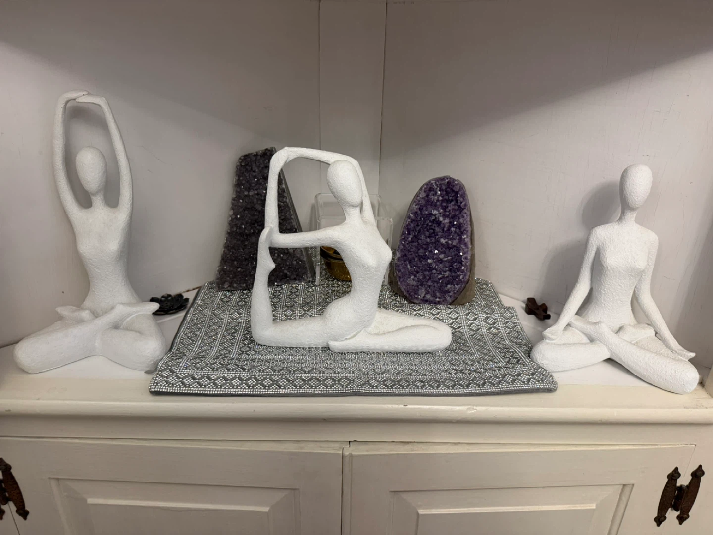 White Yoga Pose Decor Figures