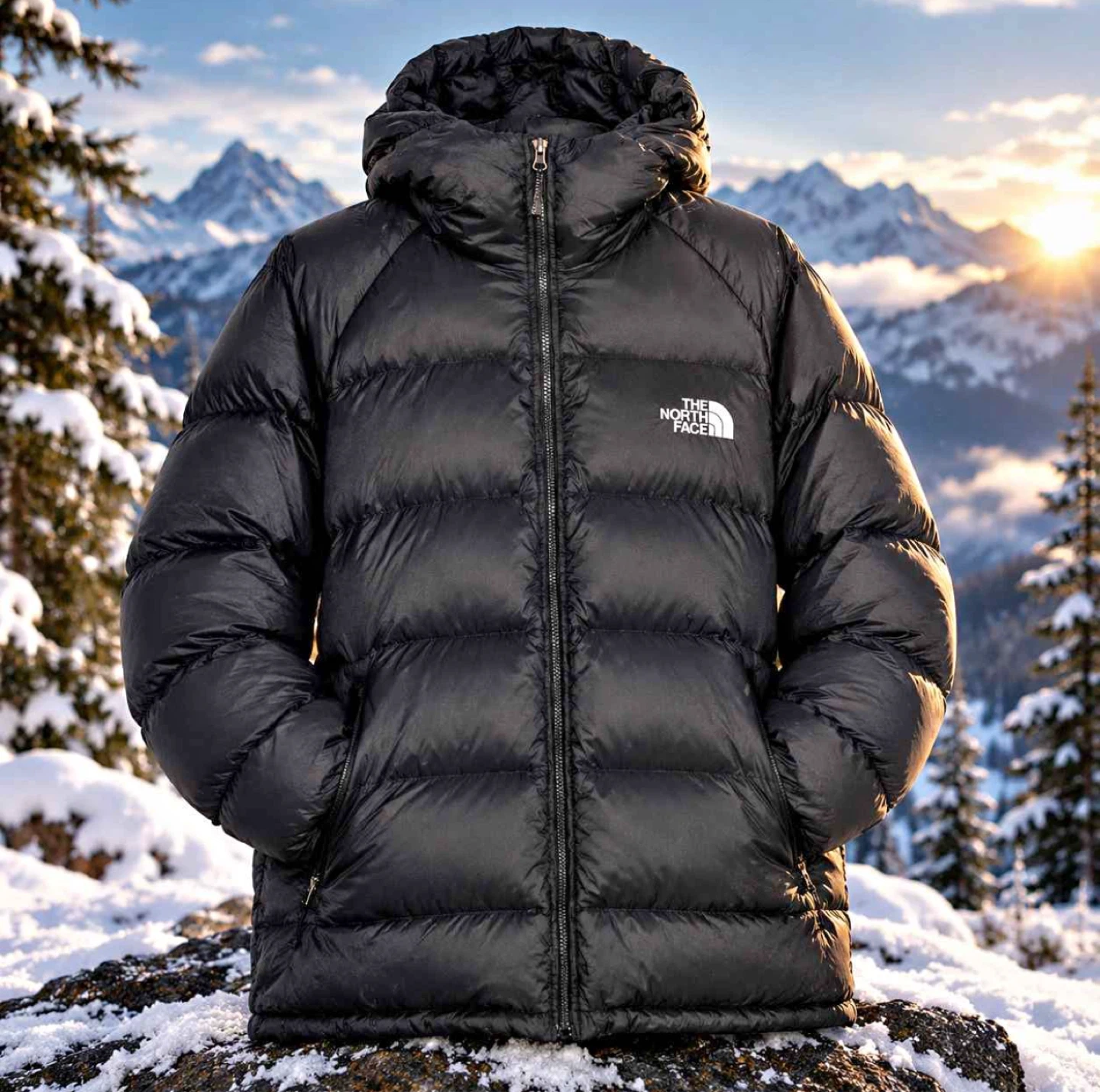 Superb Quality  North Face Black Down Puffer Jacket on sale