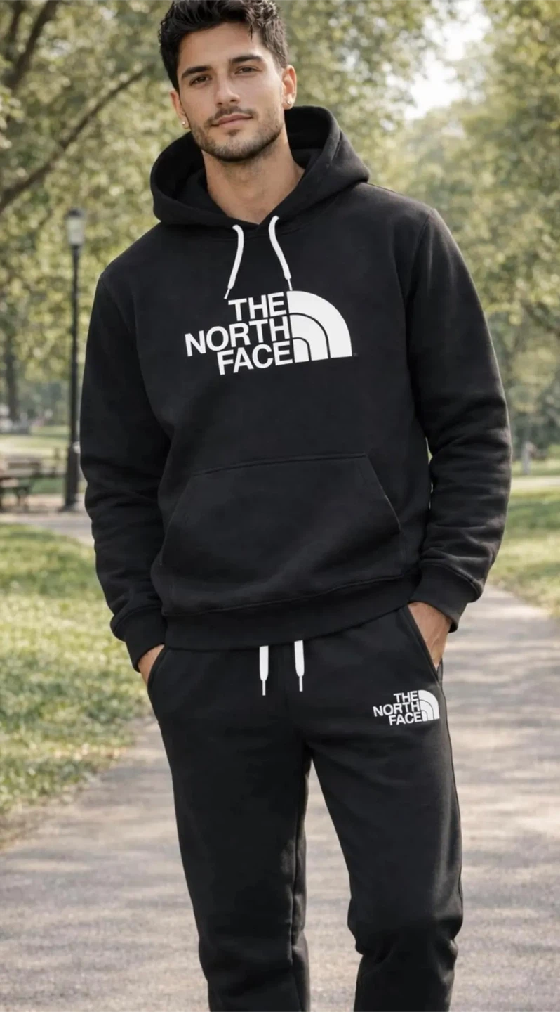 Unbelievable Luxury North Face Black Hoodie and Jogger Set