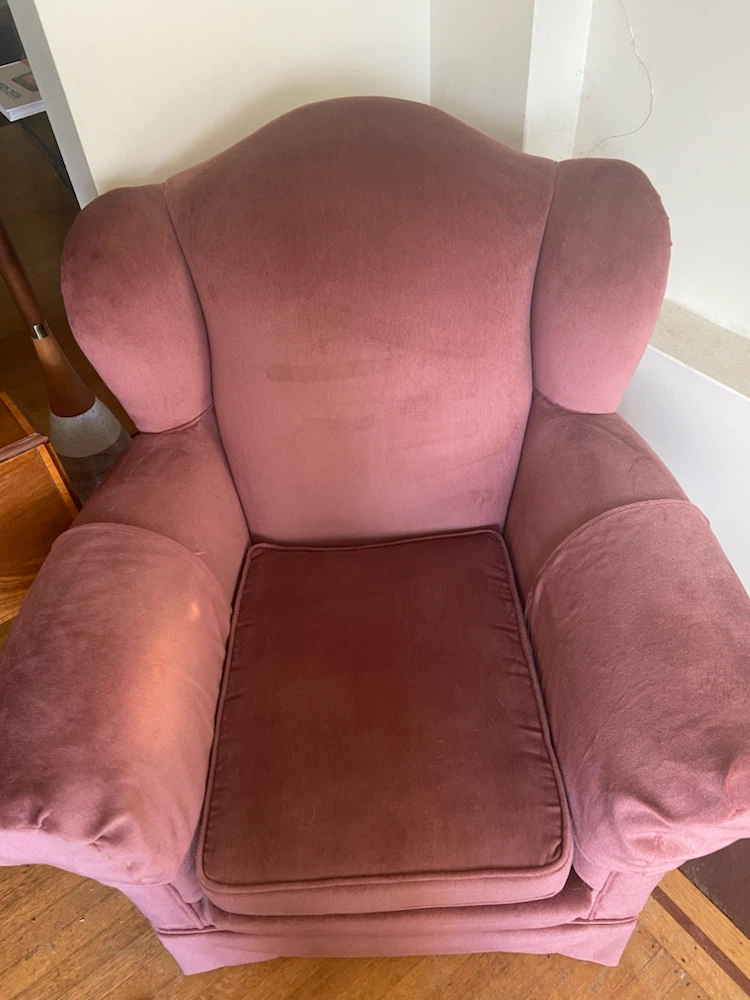 Vintage Pink Velvet Sofa and Armchair Set - photo 2