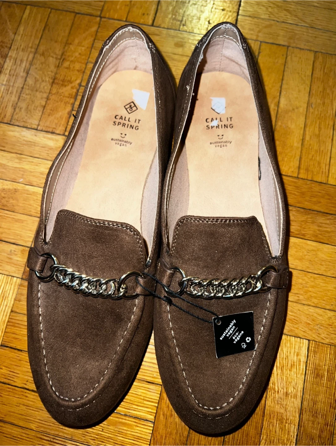 Call It Spring Brown Suede Loafers-size 8