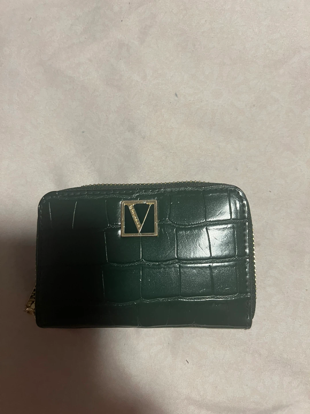 Victoria's Secret Dark Green Crocodile Effect Wallet