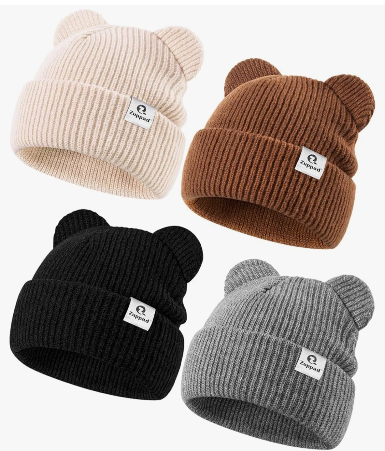 Baby Toddler Beanies 4 Pack，6~36months