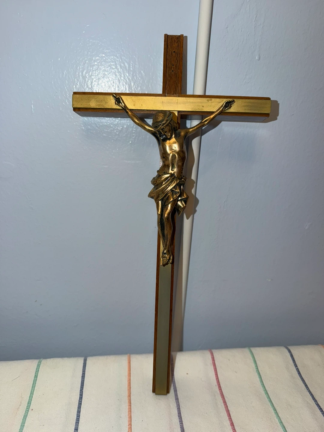 Wall Crucifix with Brass Corpus