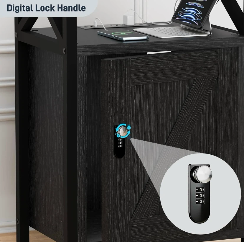 New Locking Nightstand with Charging Station - photo 4