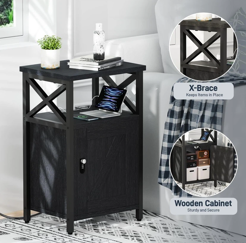 New Locking Nightstand with Charging Station - photo 5