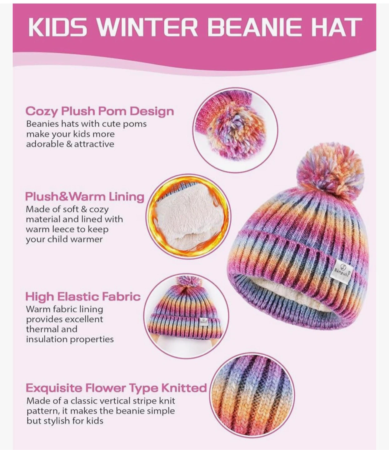 Kids Winter Beanie, Scarf, and Gloves Set - photo 2