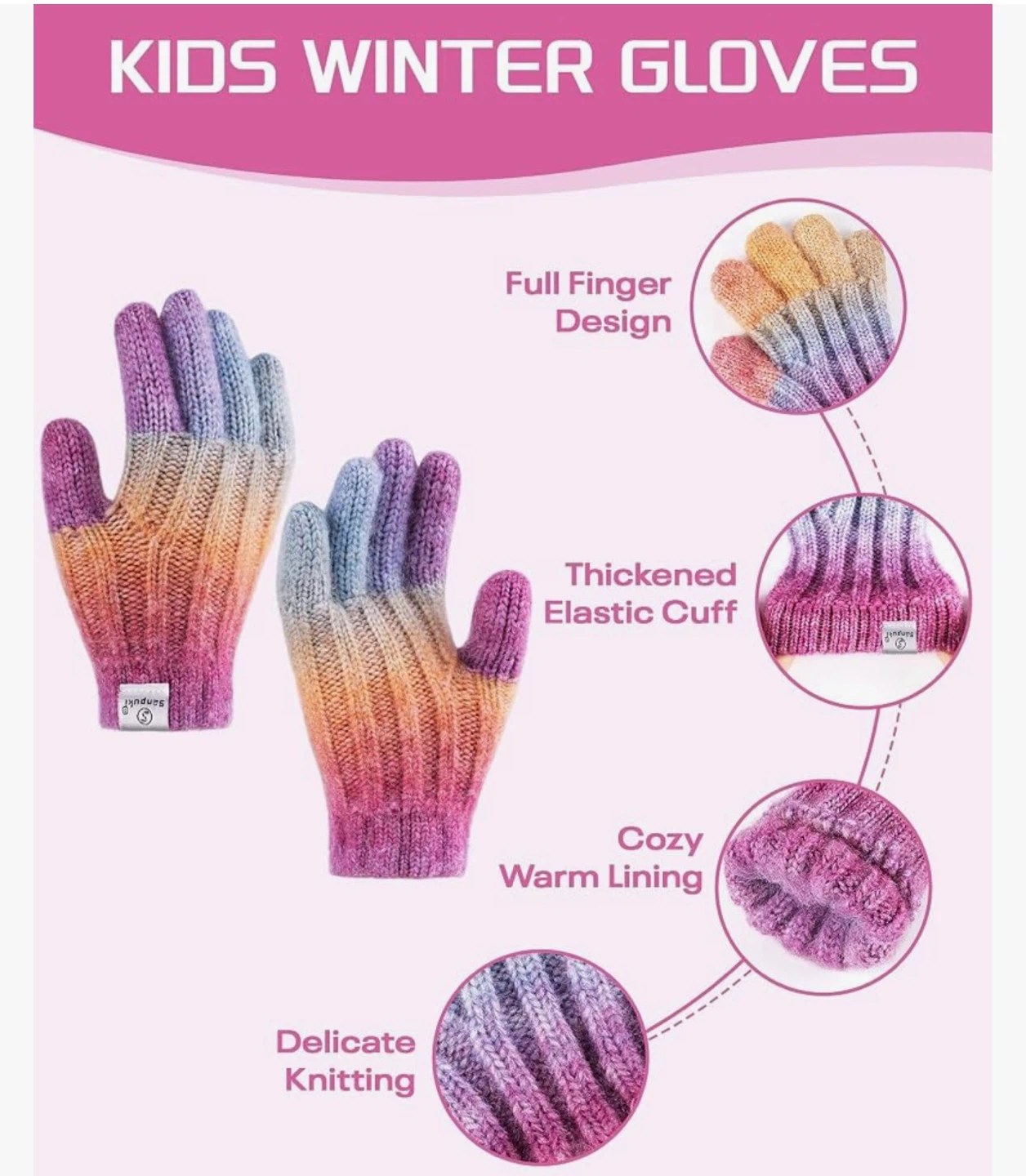 Kids Winter Beanie, Scarf, and Gloves Set - photo 3
