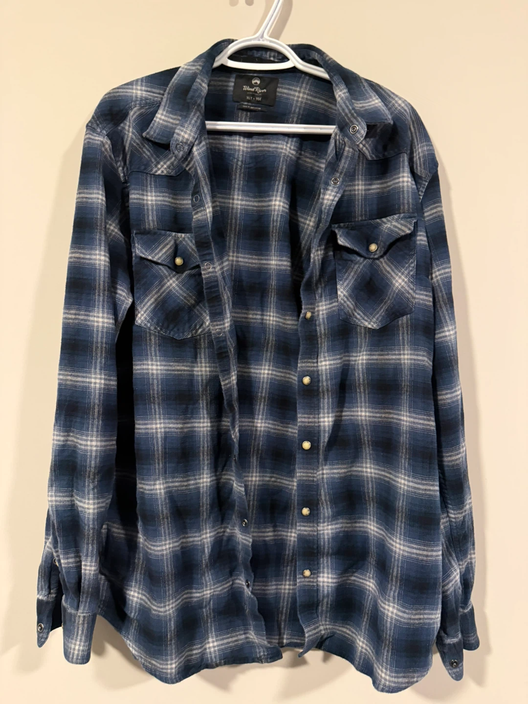 Wind River Blue Plaid Long-Sleeve Shirt XLT