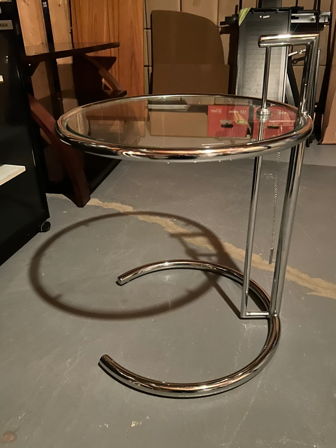 Adjustable Silver Accent Table