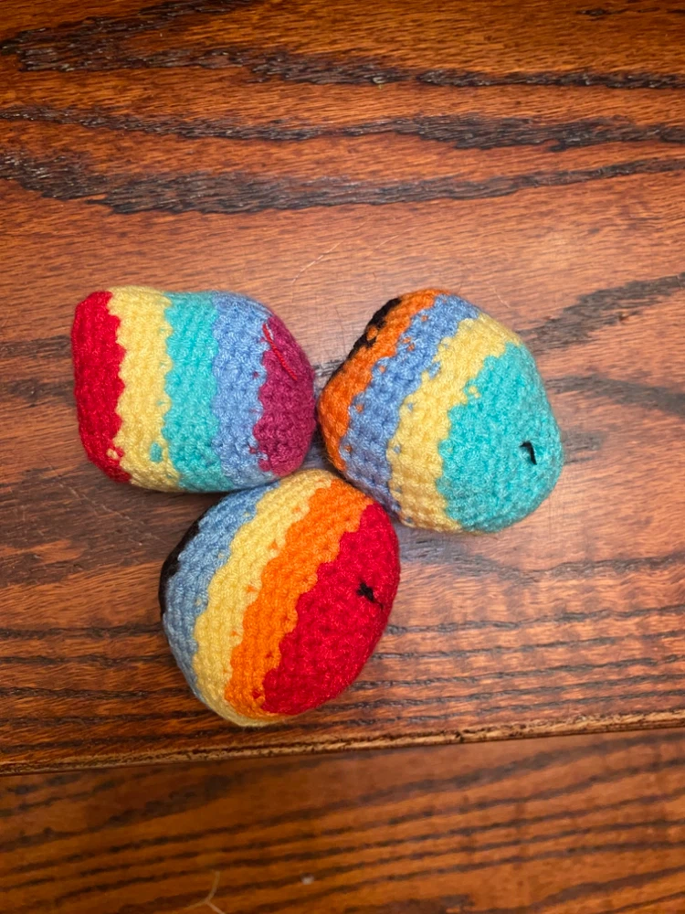 Set of 3 Hand-Crocheted Hacky Sacks
