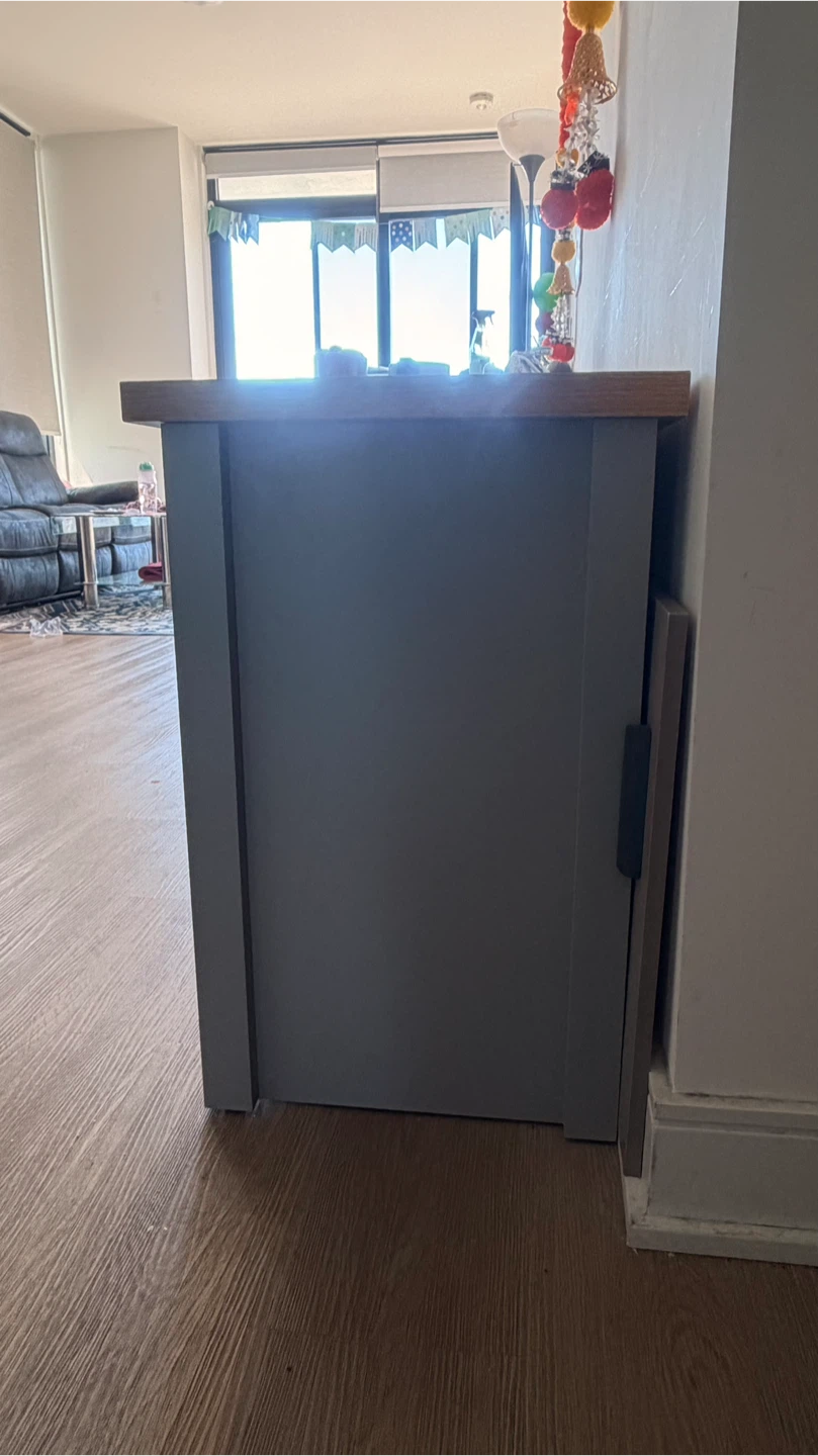Grey storage cabinet/ Almirah with solid wood top - photo 2