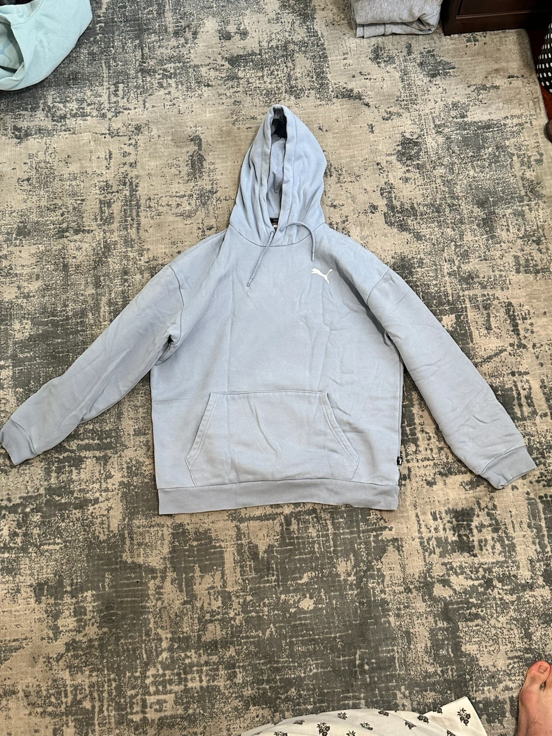 Puma Logo Tape Hoodie - Light Blue