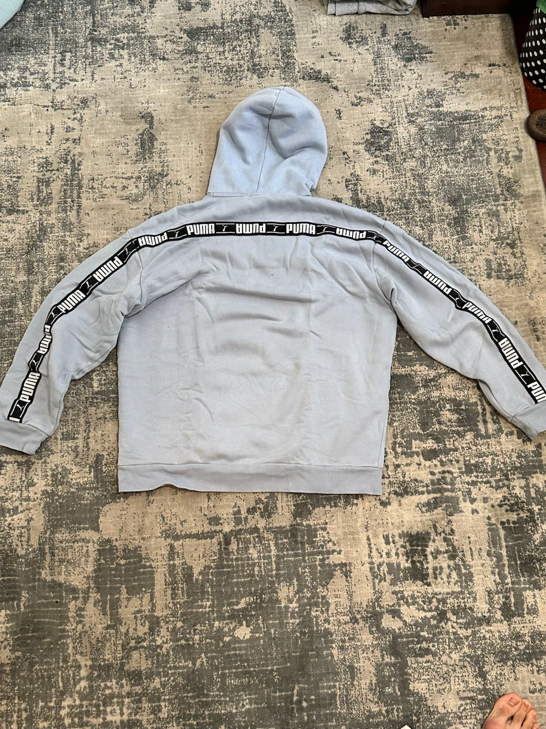 Puma Logo Tape Hoodie - Light Blue - photo 2