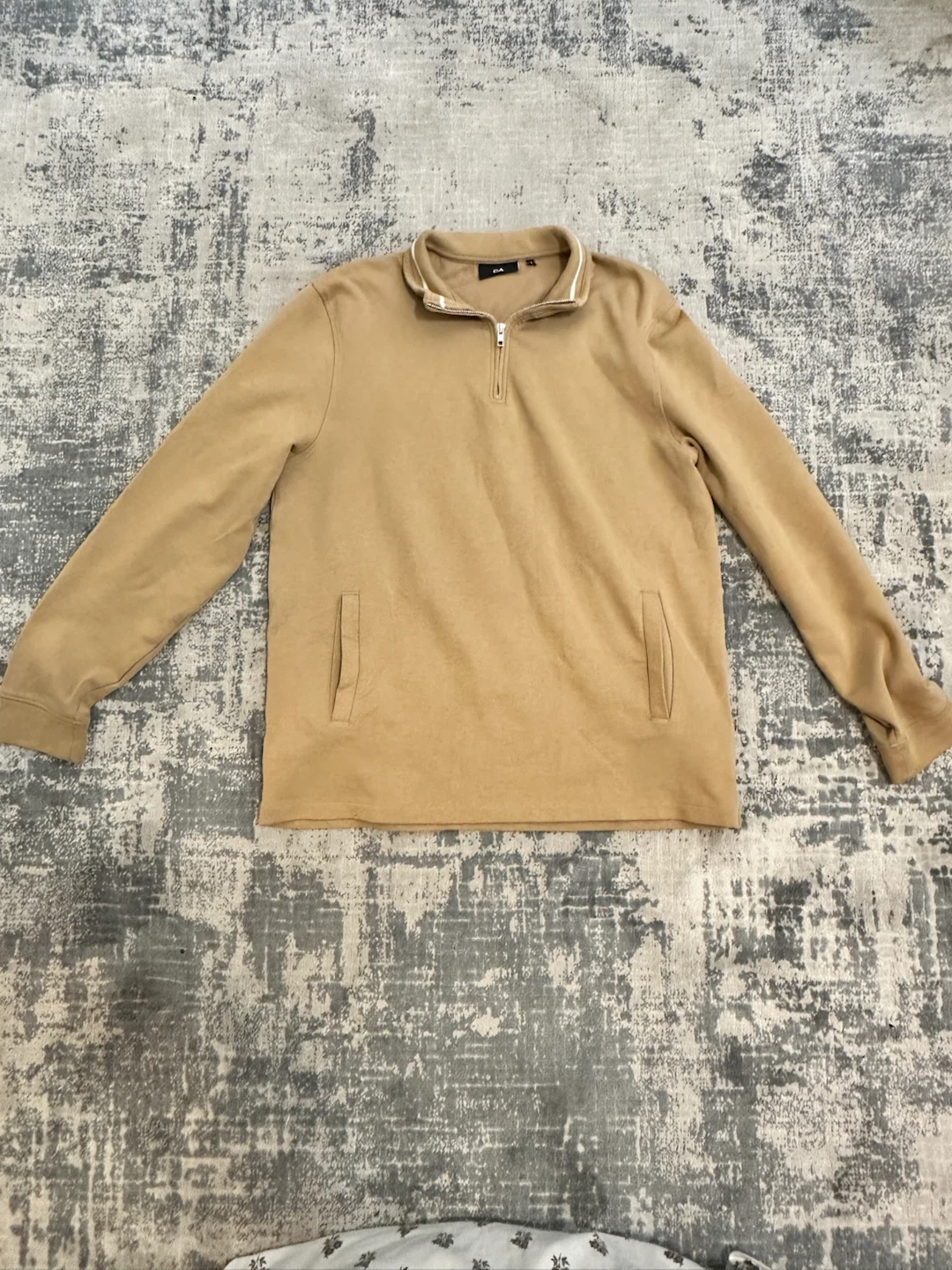 C&A Tan Quarter-Zip Pullover
