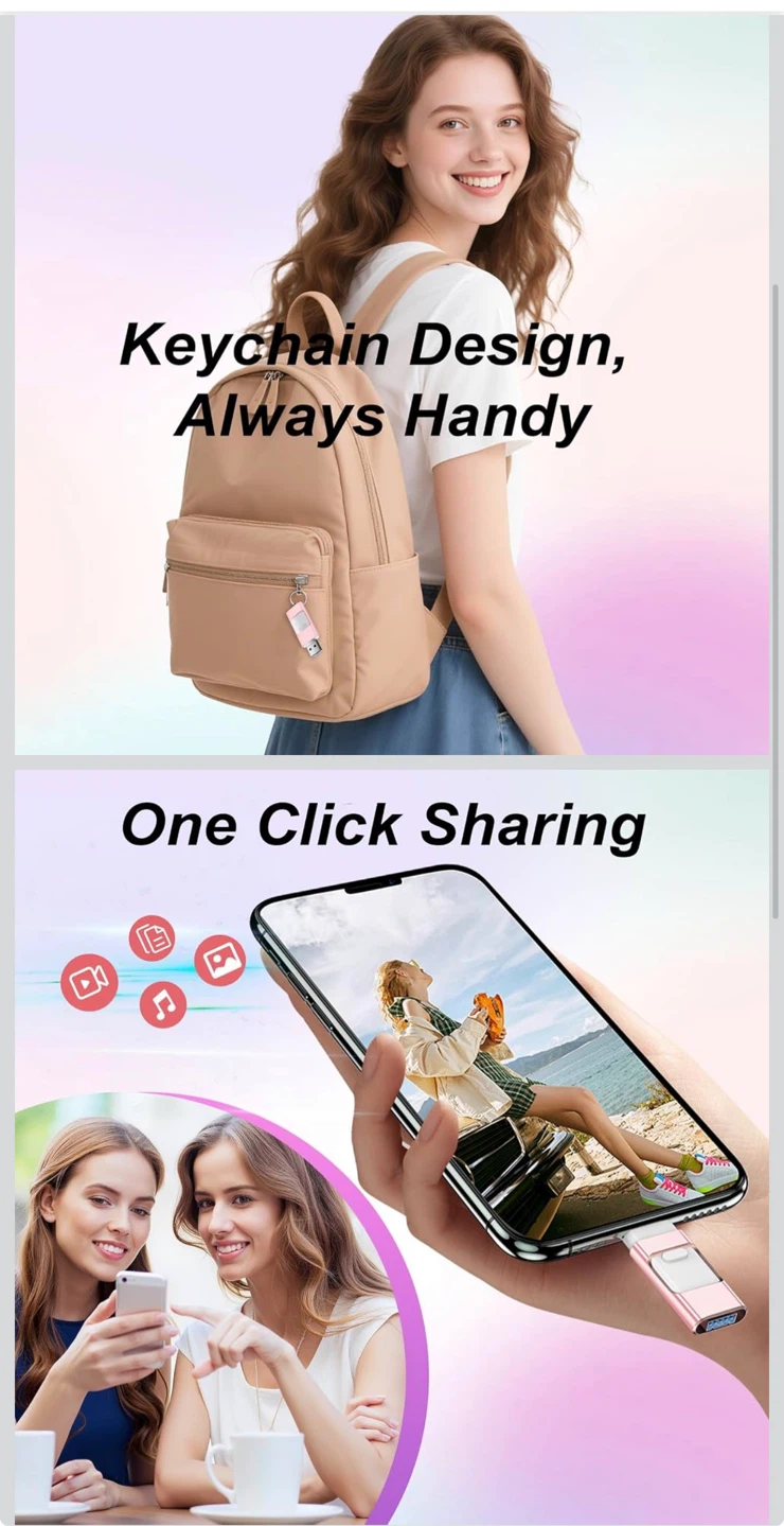 Pink 2-in-1 USB-C SD Card Reader - photo 2