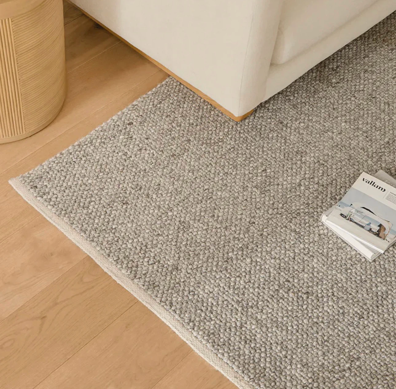 Large Grey Wool Area Rug