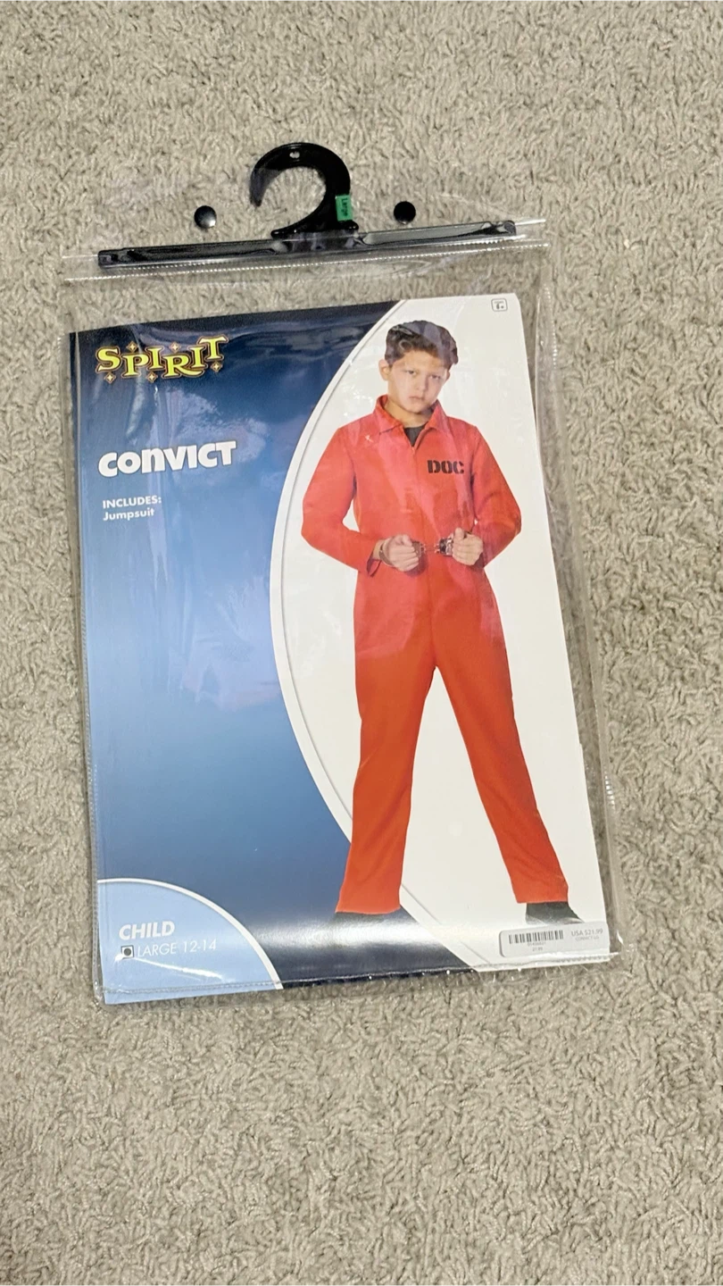 Spirit Halloween Convict Costume - Large 12-14