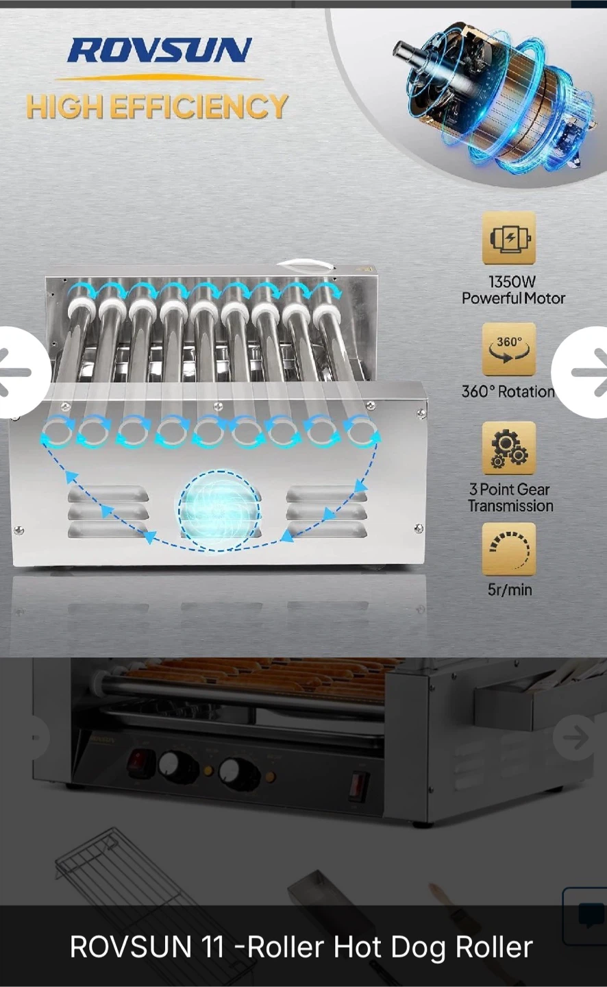 ROVSUN 11-Roller Commercial Hot Dog Machine - photo 2
