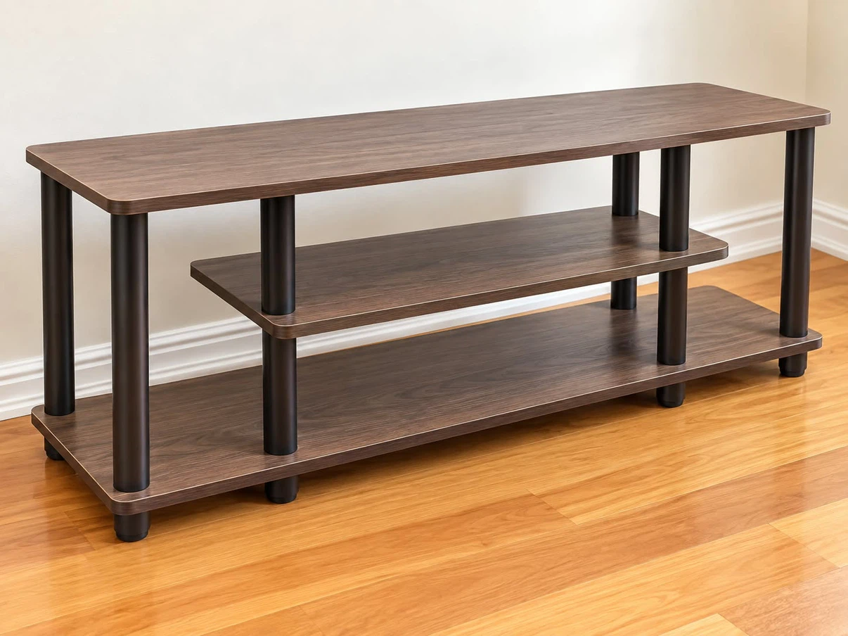 Modern Dark Wood Grain TV Stand - photo 2