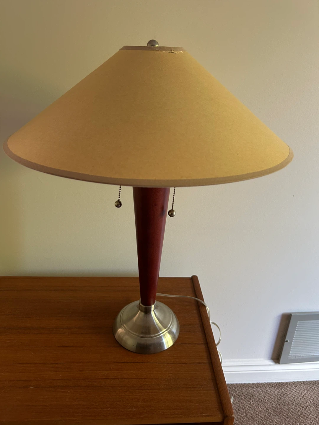 Wood & Stainless Steel Table Lamp & Matching Floor Lamps