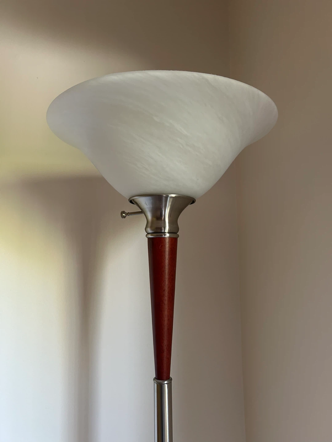 Wood & Stainless Steel Table Lamp & Matching Floor Lamps - photo 3