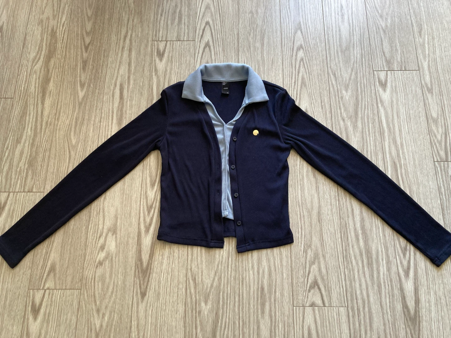 Cider Ribbed Cardigan - Navy Blue - Size XS