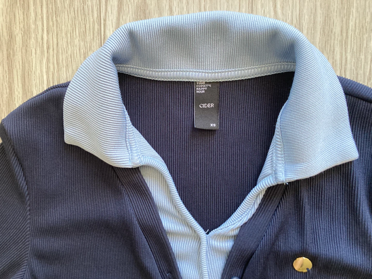 Cider Ribbed Cardigan - Navy Blue - Size XS - photo 2