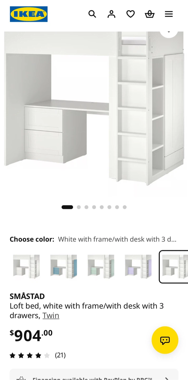 IKEA loft bed with desk, shelves and closet all in one. - photo 2