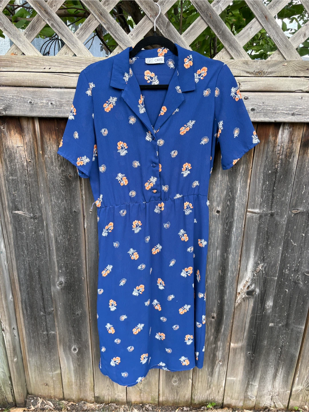 Blue Floral Button-Front Women's Dress - photo 2