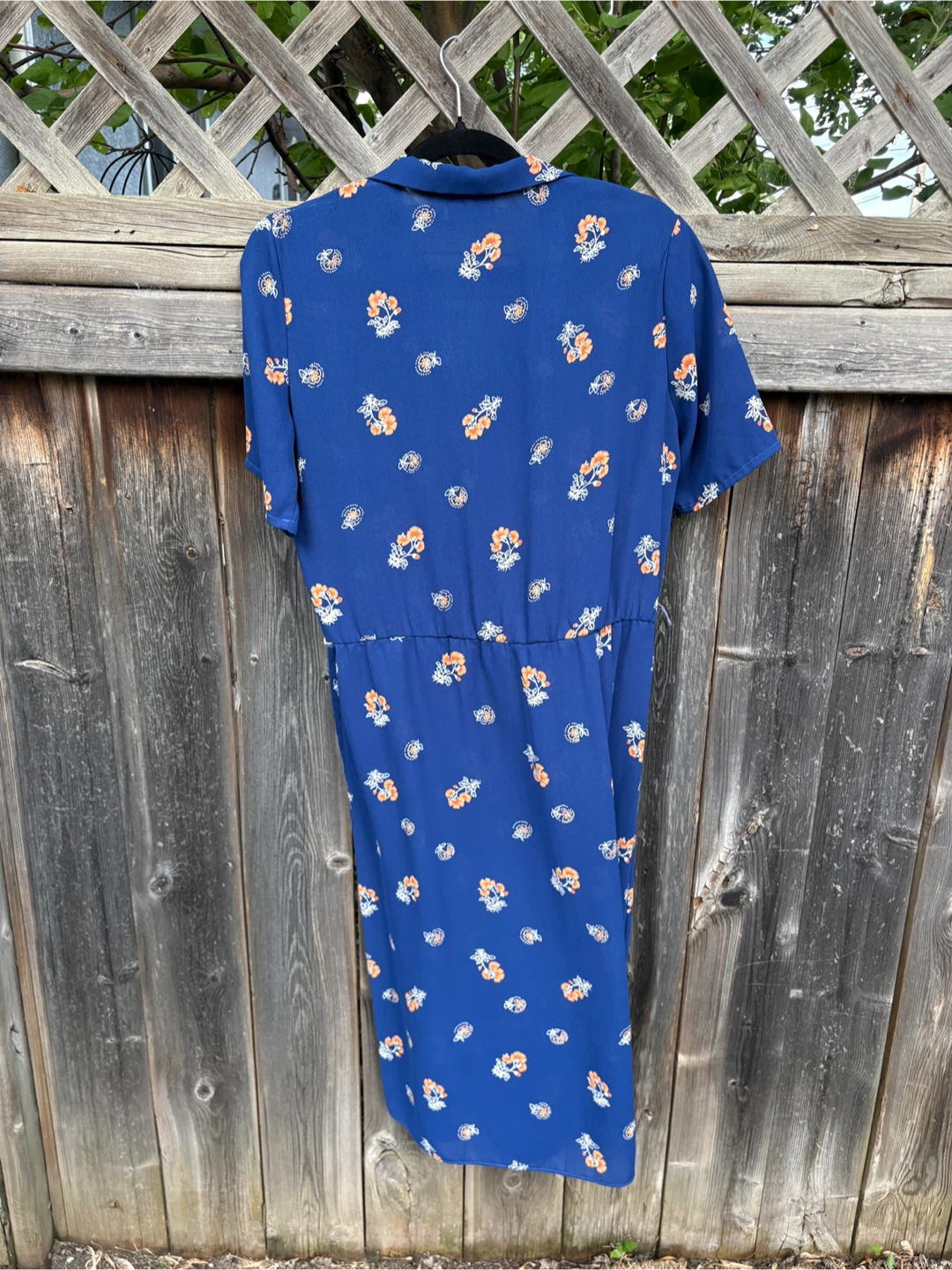 Blue Floral Button-Front Women's Dress - photo 4