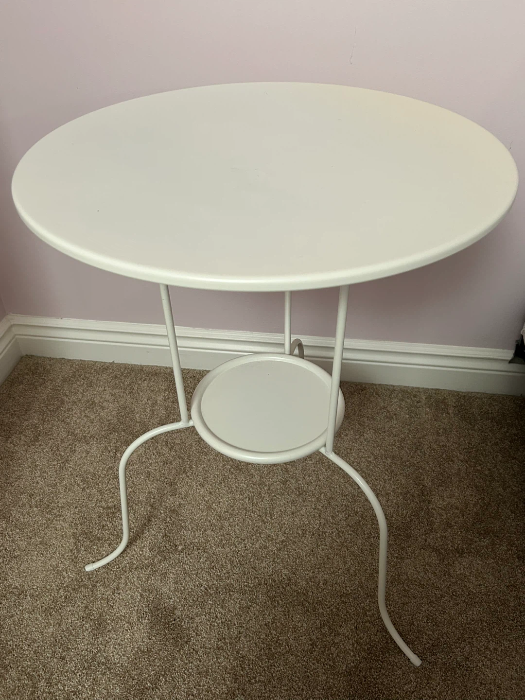 White Metal Side Table - photo 2
