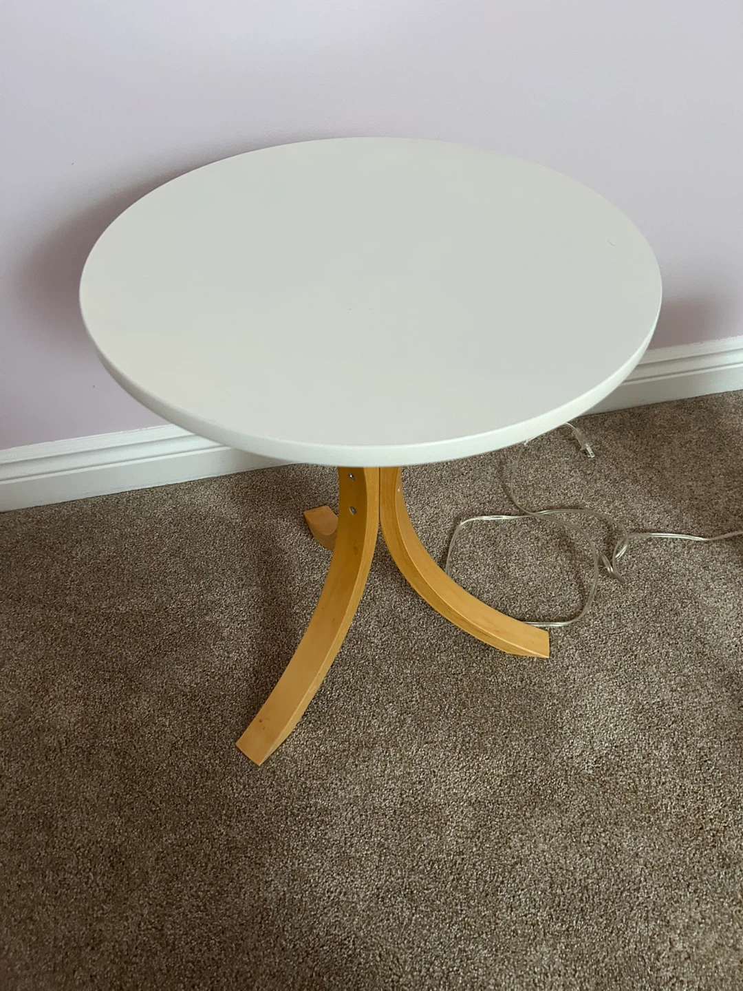 White Side Table with Pine Legs - photo 3
