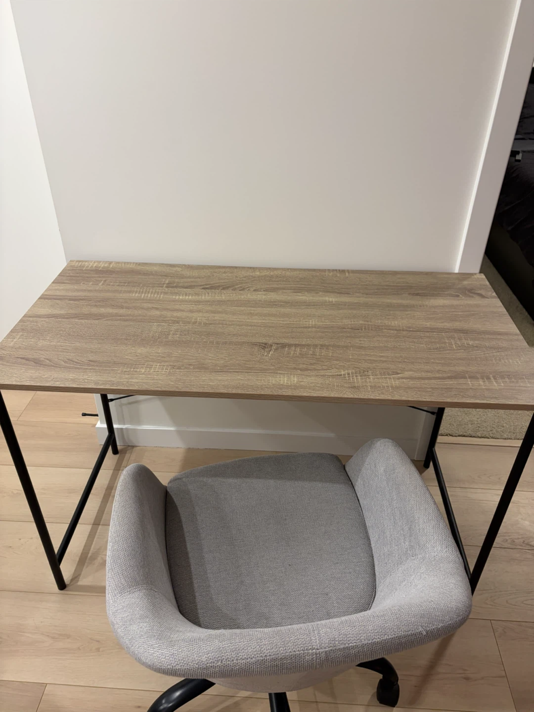 Minimalist wood-finish desk with Chair - photo 2