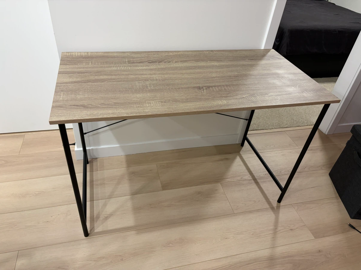 Minimalist wood-finish desk with Chair - photo 4