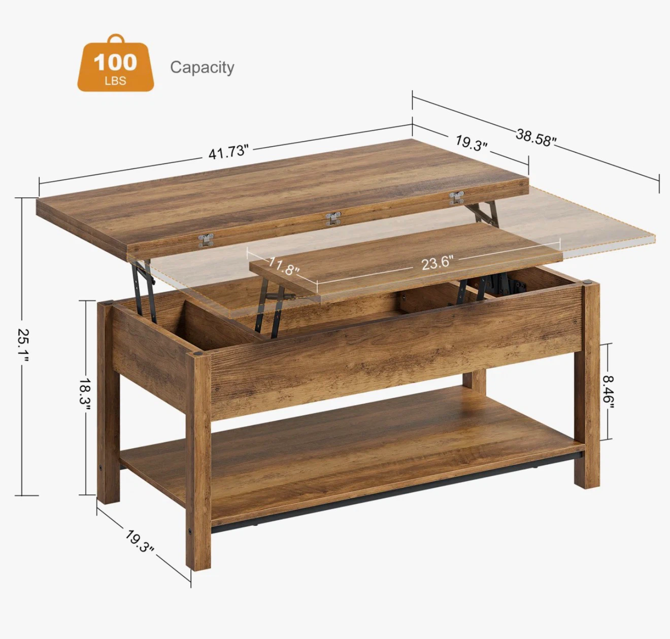 Convertible Lift-Top Coffee Table - photo 3