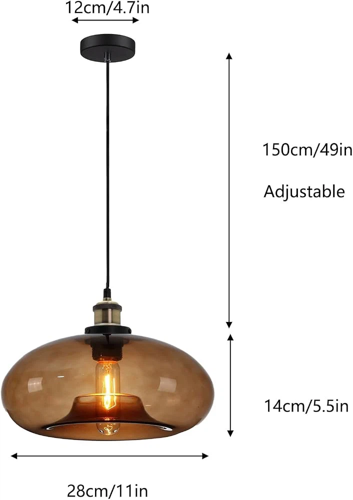 Amber Glass Pendant Light