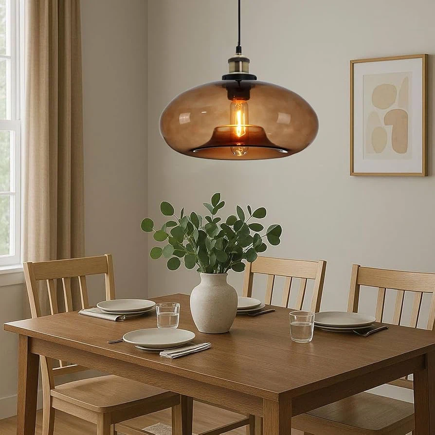 Amber Glass Pendant Light - photo 5
