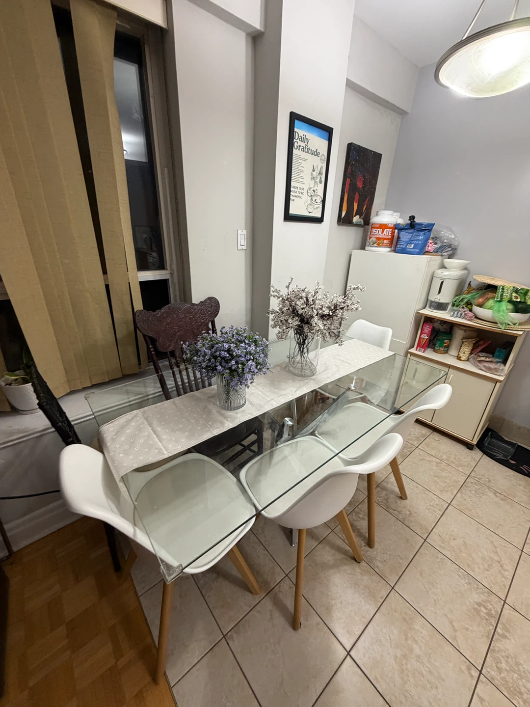 Glass top dining table - photo 3