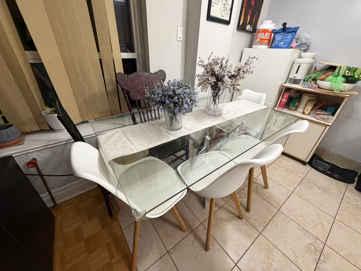 Glass top dining table - photo 5