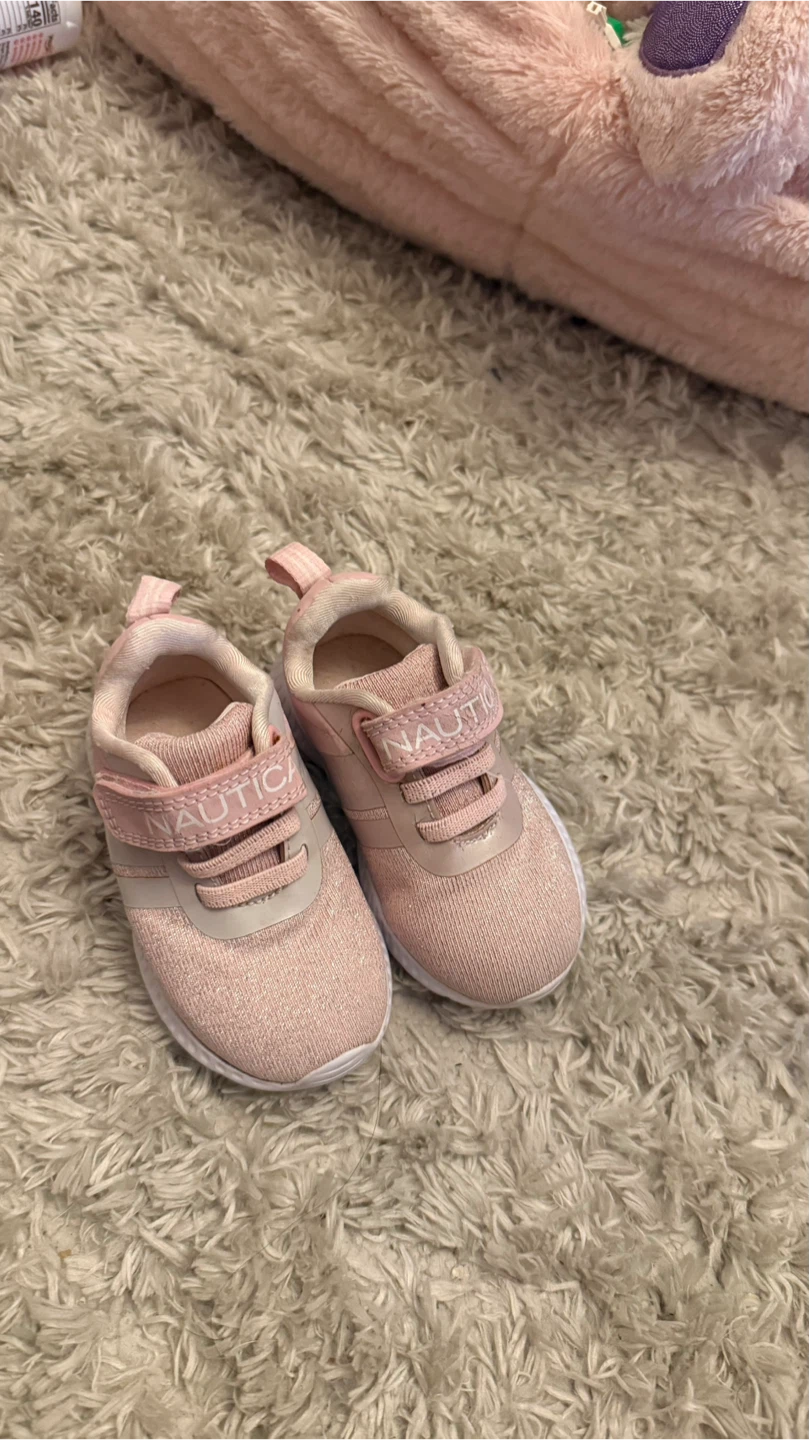 Nautica Pink Sneakers Size 5  12-18 months