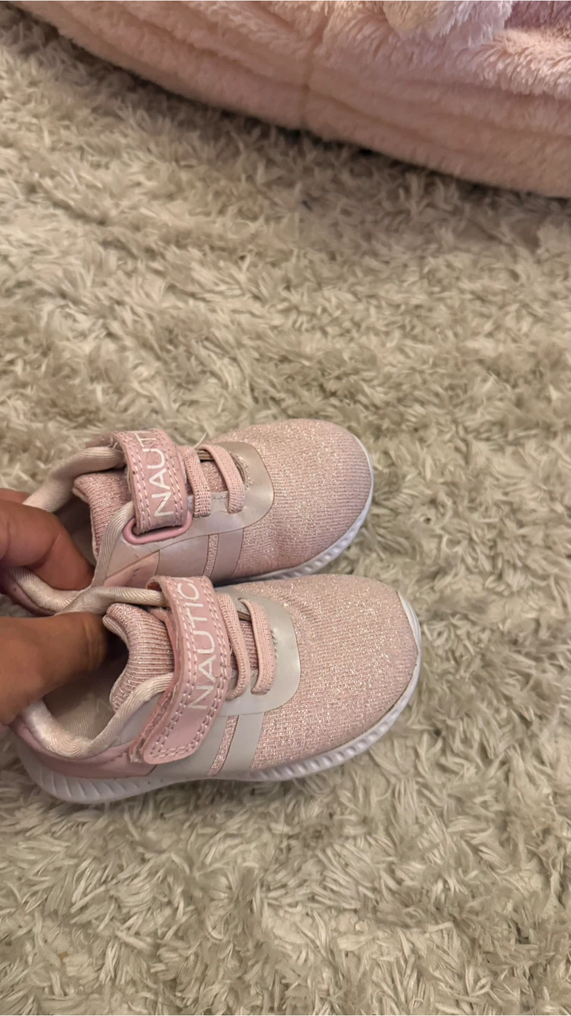 Nautica Pink Sneakers Size 5  12-18 months - photo 2