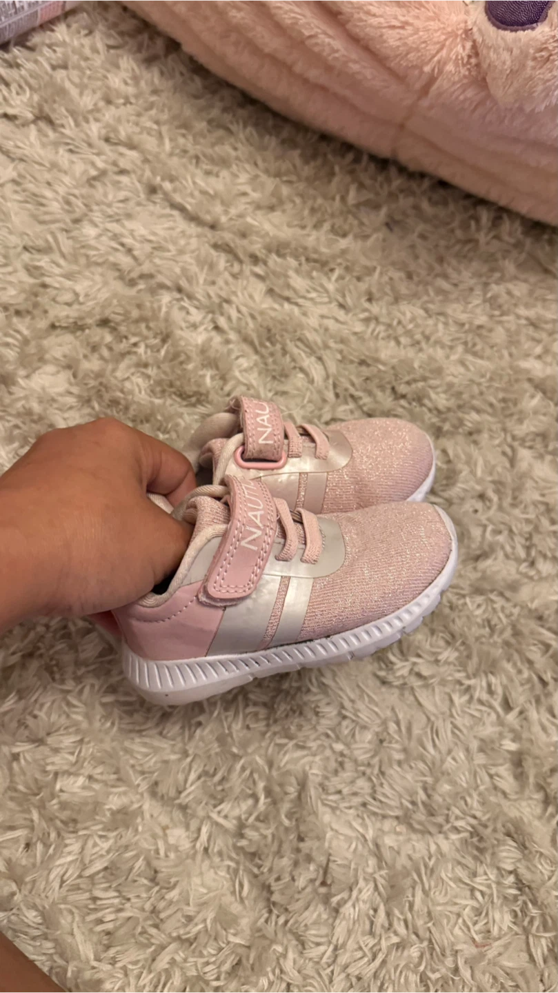 Nautica Pink Sneakers Size 5  12-18 months - photo 3