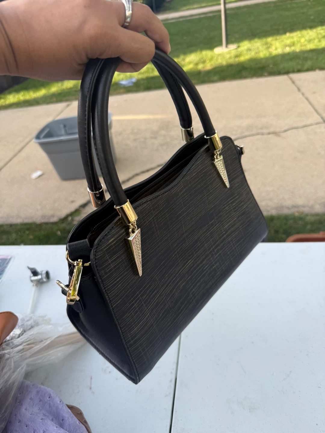 New FOXER Black Structured Handbag check more pictures - photo 4