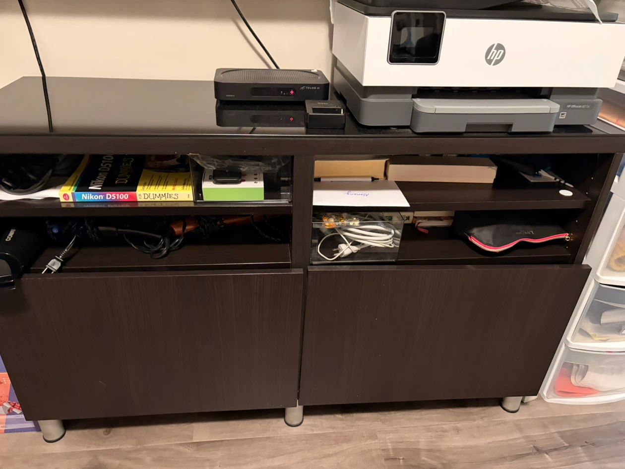 Moving! Solid Wood with glass top TV stand