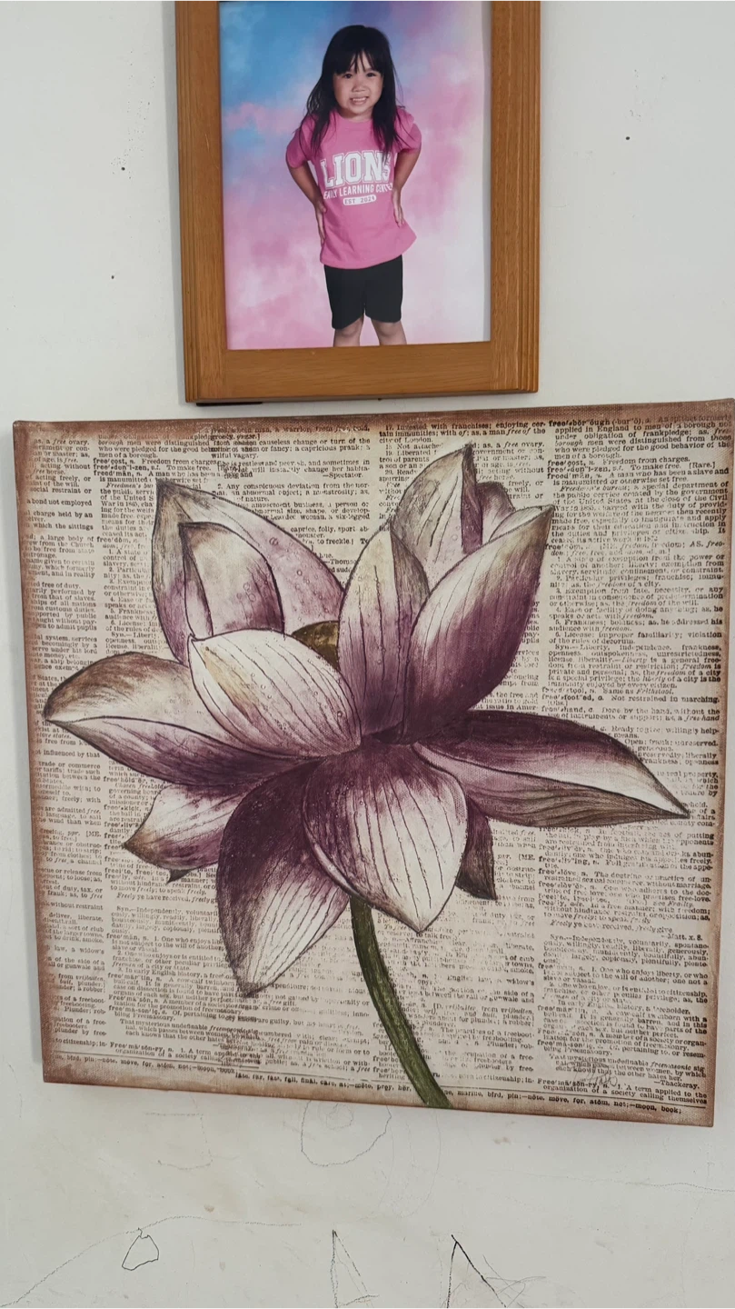 Canvas Wall Art Print with Lotus Flower Design