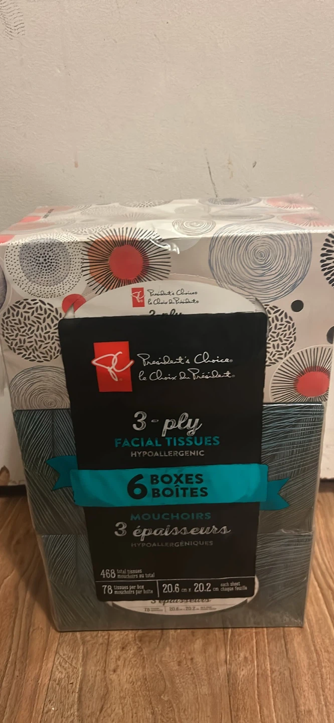 President's Choice 3-Ply Facial Tissues 6 Pack