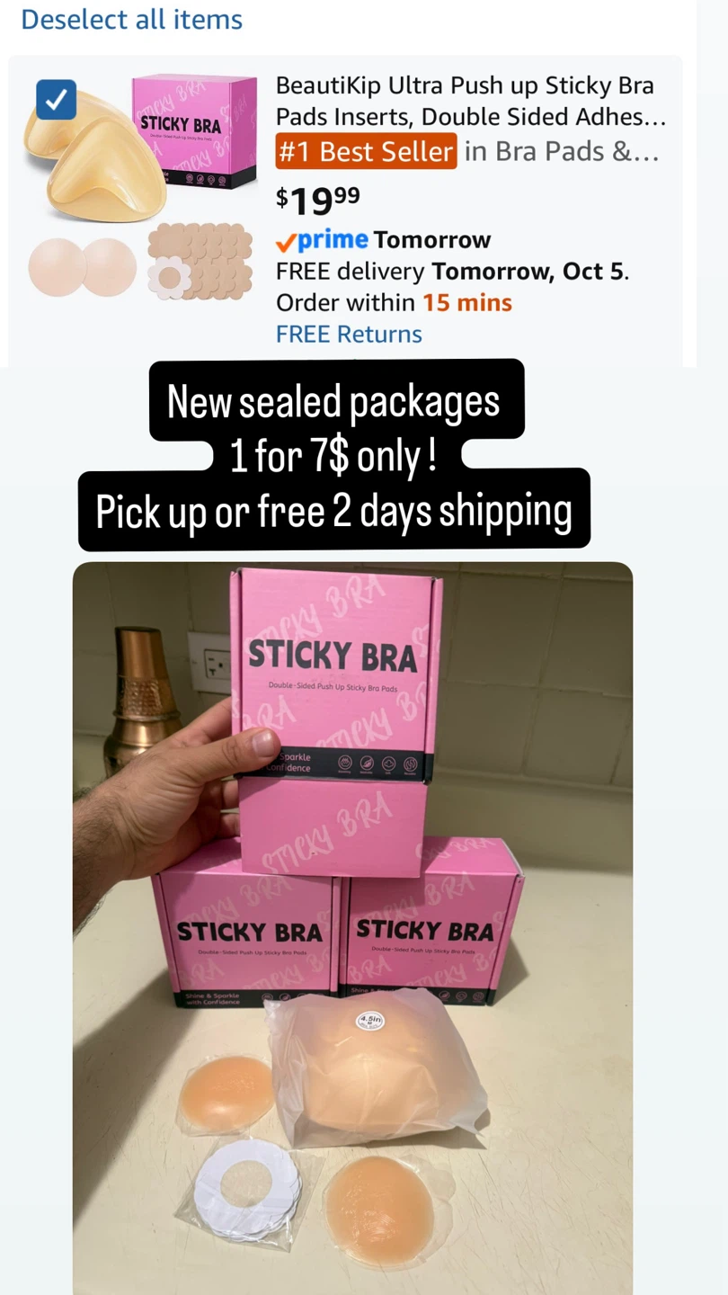 BeautiKip Ultra Push up Sticky Bra Pads - Medium