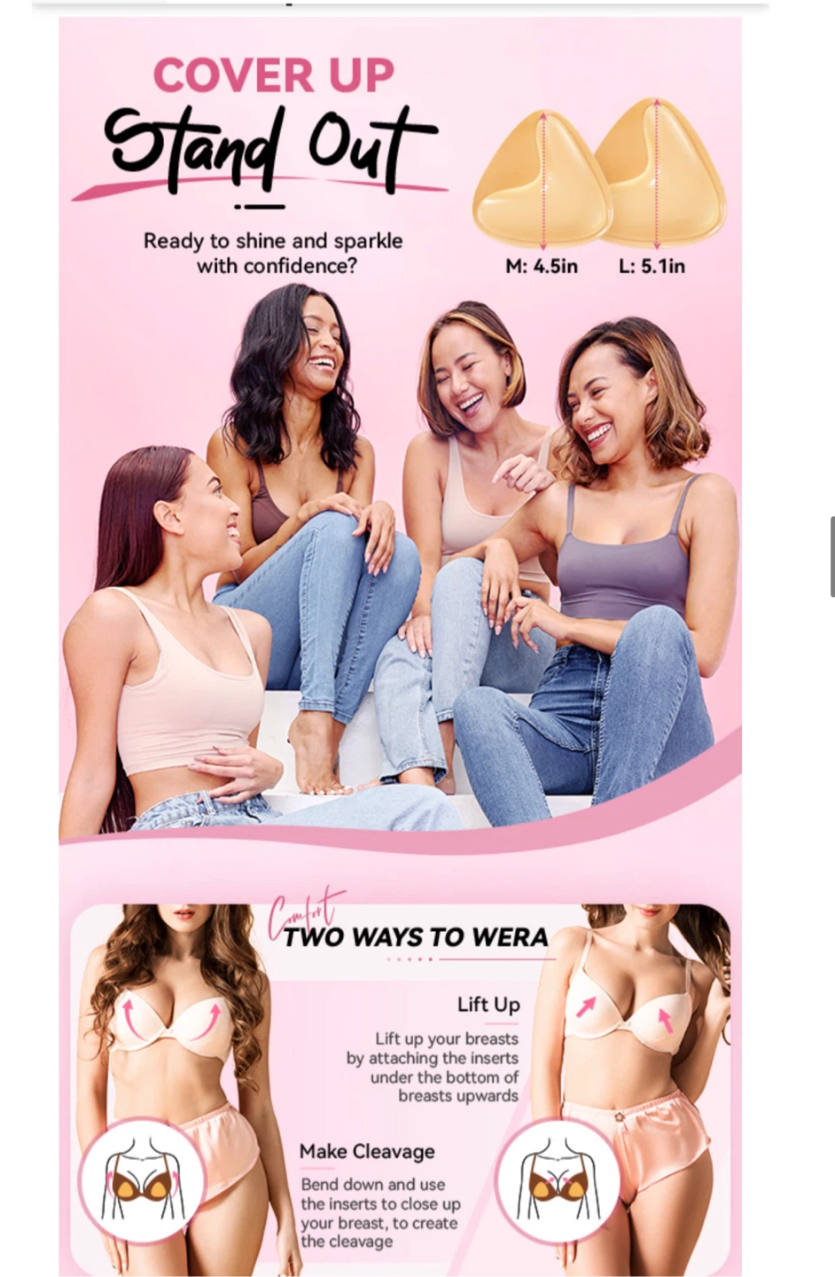 BeautiKip Ultra Push up Sticky Bra Pads - Medium - photo 3
